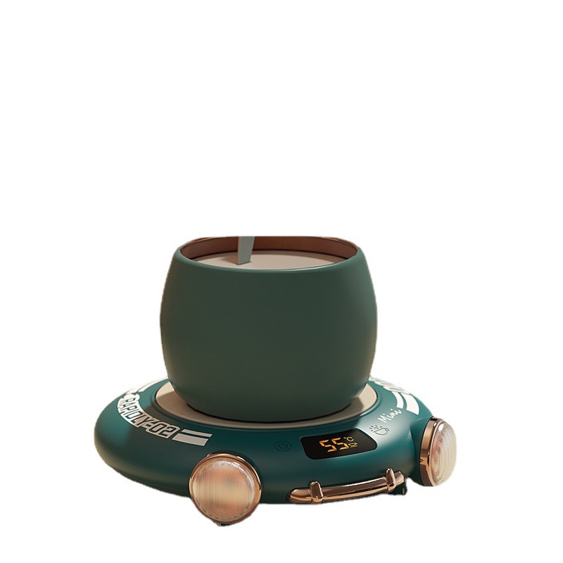 Small Green New Thermal Cup Pad Desktop Intelligent Heating Base Household 55 Degrees Automatic Thermal Insulation Heating Coaster