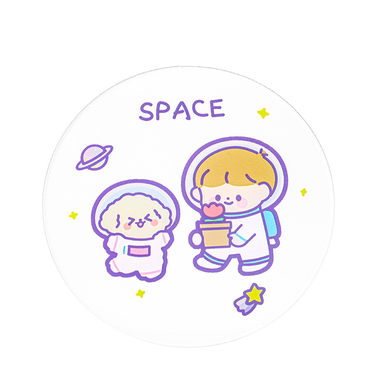 Cute Transparent Acrylic Coaster Simple Ins Girly Heart Water Cup Heat Proof Mat Student Dormitory Non-Slip Teacup Mat