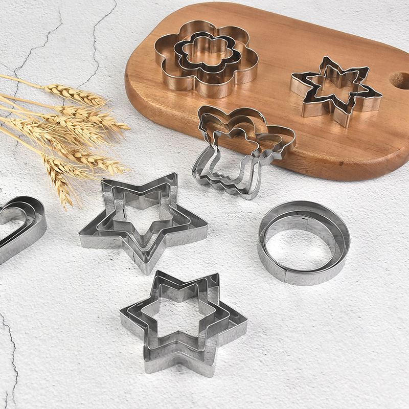 Factory Direct Supply 5 Pieces Stainless Steel Cookie Cutter Baking Tool Cake Mold Spoon Type Cookie Cutter