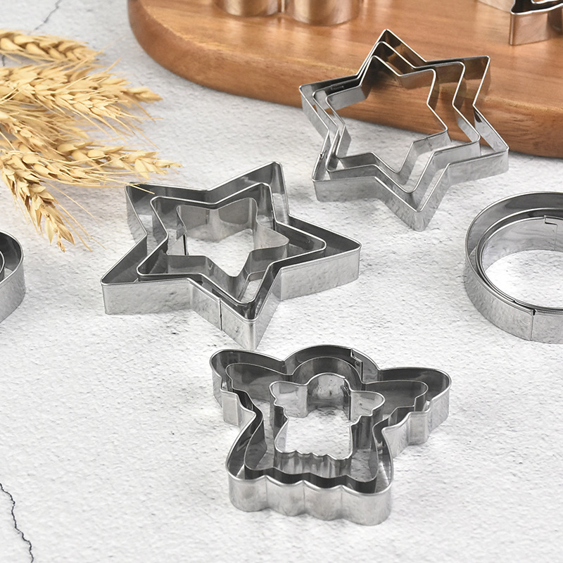 Factory Direct Supply 5 Pieces Stainless Steel Cookie Cutter Baking Tool Cake Mold Spoon Type Cookie Cutter