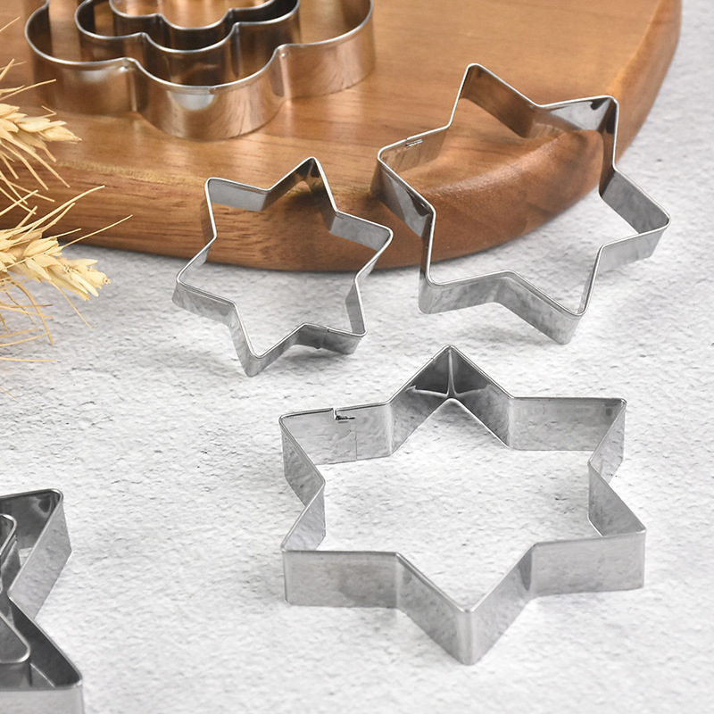 Factory Direct Supply 5 Pieces Stainless Steel Cookie Cutter Baking Tool Cake Mold Spoon Type Cookie Cutter