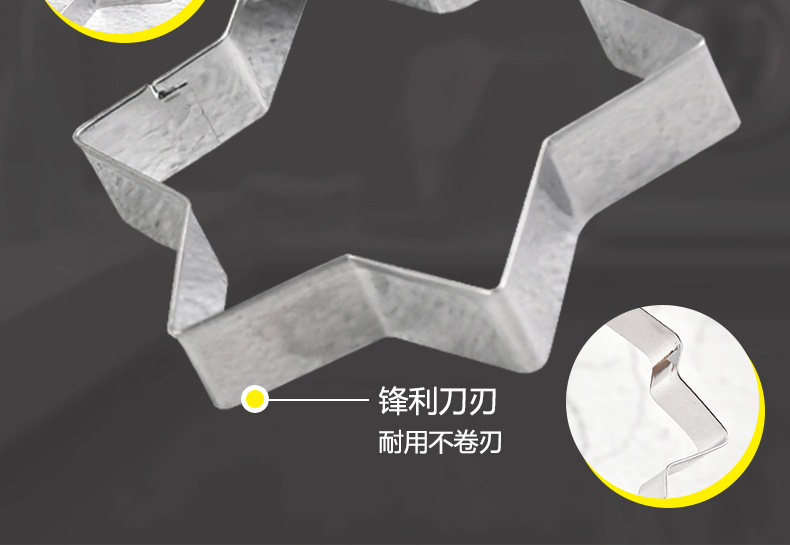Factory Direct Supply 5 Pieces Stainless Steel Cookie Cutter Baking Tool Cake Mold Spoon Type Cookie Cutter