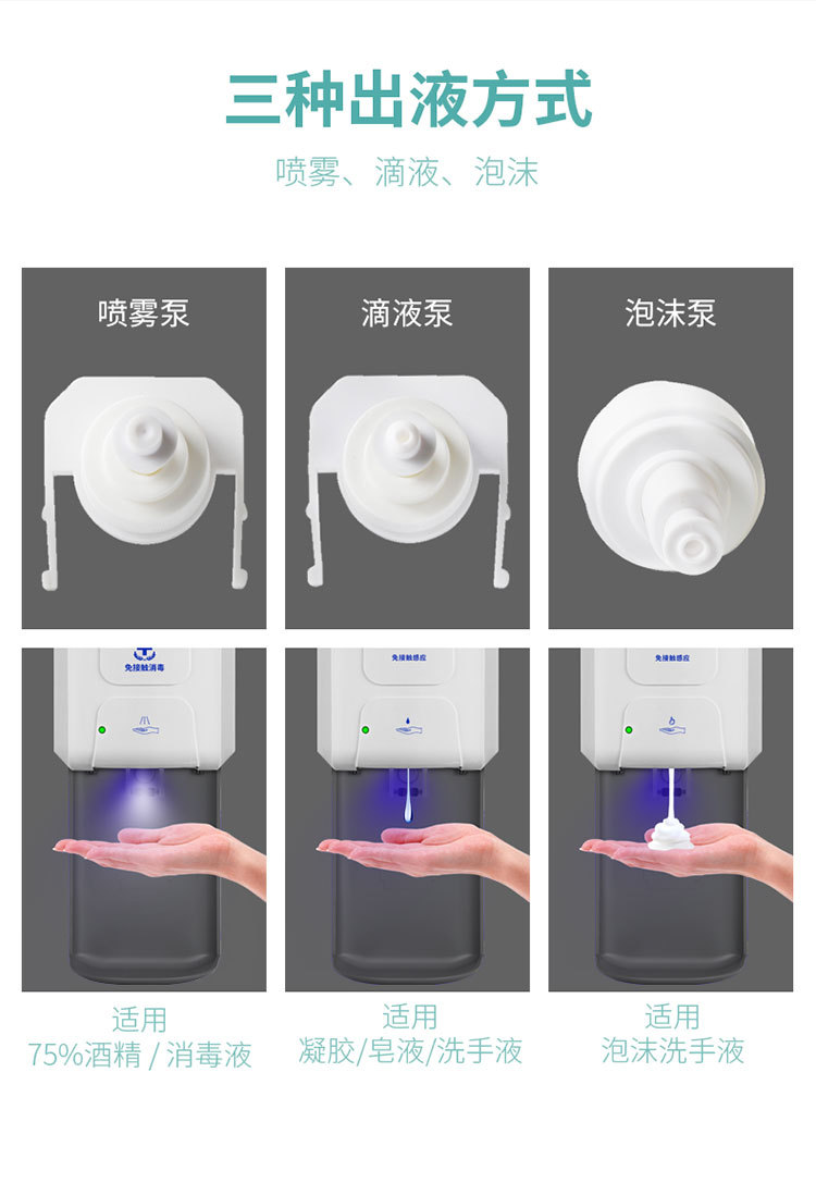Automatic Induction Spray Sterilizer Wall-Mounted Contact-Free Soap Dispenser Large Capacity Soap Dispenser Foam Hand Sanitizer