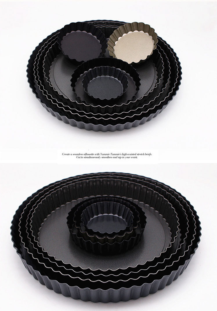 Baking Mold Bread Fruit Pie Baking Tray 4 Inch round Live Bottom Chrysanthemum Non-Stick Surface Cake Mold Wholesale