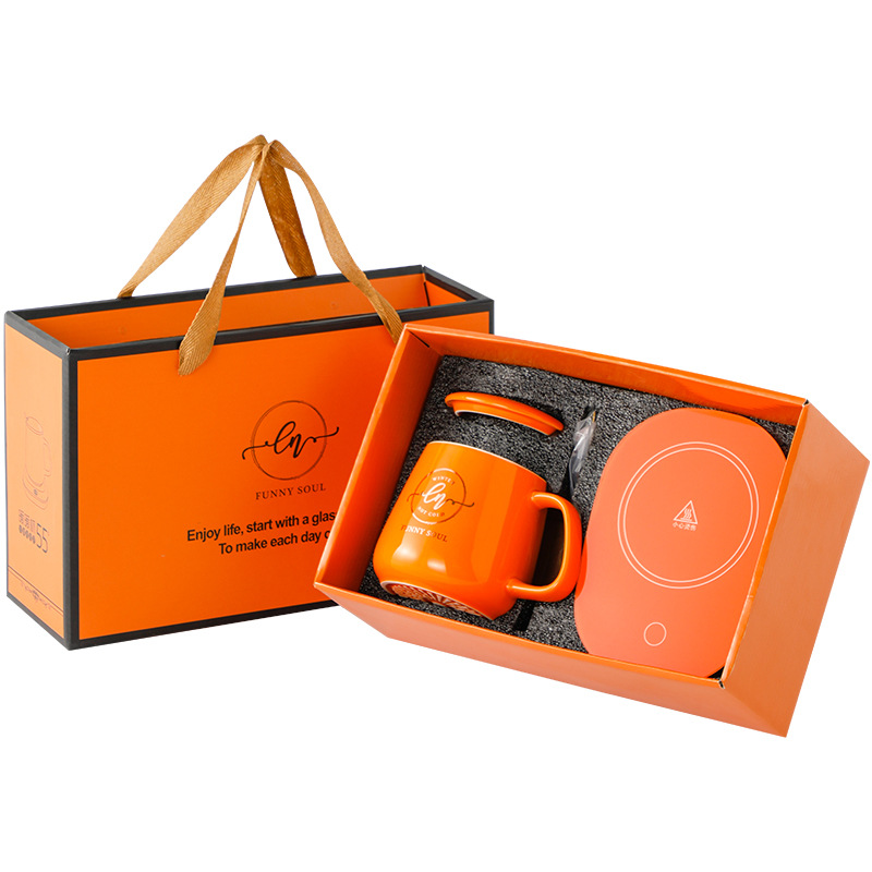 38-Section Gift Ceramic Warm Cup Insulation Heating Smart Coaster 55 Degrees Thermal Cup Coffee Cup Milk Cup Wholesale