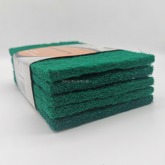 Green Scouring Pad 5-Piece Set Card Dish Brush Pot Washing Brush Sink Table Multi-Functional Kitchen Cleaning Brush