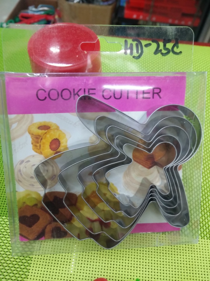A set of 5 plum cordate rounded biscuits die DIY baking cake mold tool package