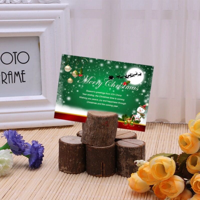 Wooden base country wedding table several places name memo card rack DIY family wedding party dress