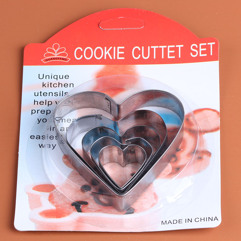 Stainless steel cookies baking mold 5 tools set heart shape sugar cake mold manufacturers direct marketing