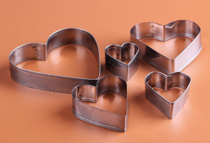Stainless steel cookies baking mold 5 tools set heart shape sugar cake mold manufacturers direct marketing