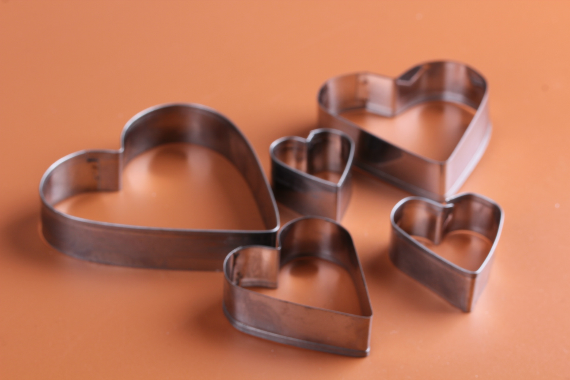 Stainless steel cookies baking mold 5 tools set heart shape sugar cake mold manufacturers direct marketing