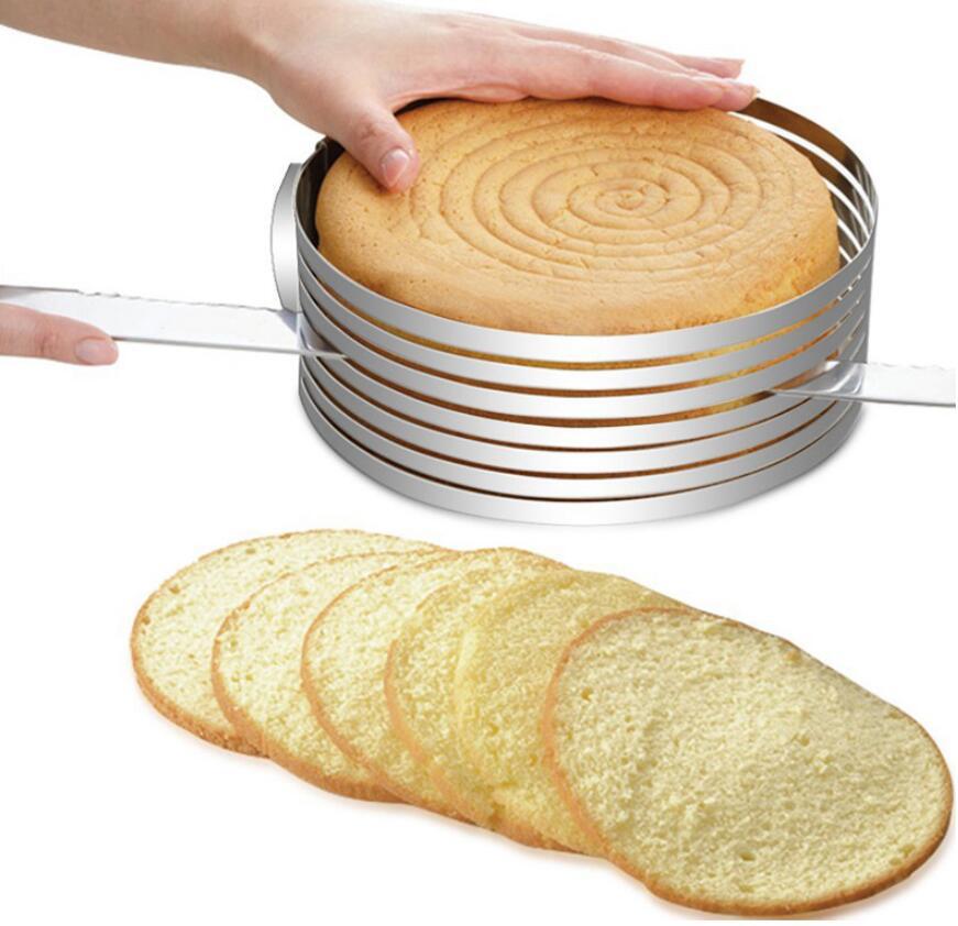 Thickening adjustable layered stainless steel mousse ring expansion circle cake mold baking mold cake ring