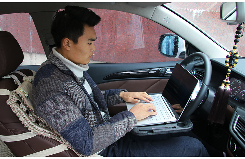 Car Multi-Purpose Steering Wheel Card Table Car Computer Bracket Chair Back Bracket Car Office Small Table Board