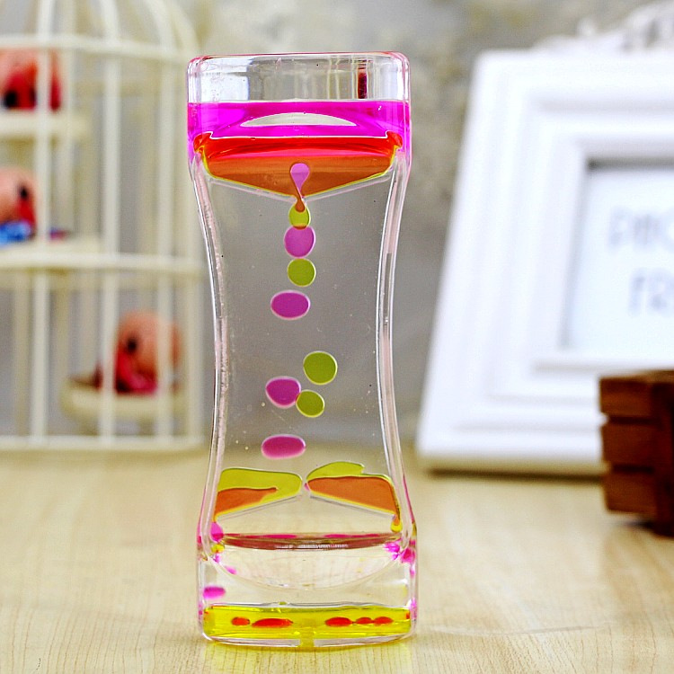 Creative Fashion Two-Color Oil Leakage Toys Dynamic Oil Drops Beautiful Waist Hourglass Crafts Decoration Home Decoration Gift Factory