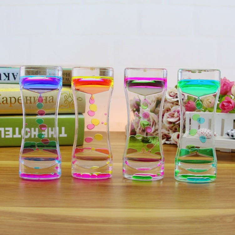 Creative Fashion Two-Color Oil Leakage Toys Dynamic Oil Drops Beautiful Waist Hourglass Crafts Decoration Home Decoration Gift Factory
