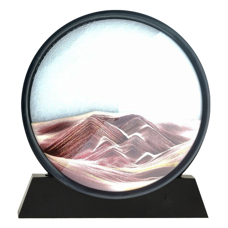 Round Quicksand Painting Living Room Hourglass Glass Furnishing Article 3D Landscape Painting Three-Dimensional Office Creative Decoration Gifts for Men and Women Round Quicksand Painting Living Room Hourglass Glass Furnishing Article 3D Landscape Painting Three-Dimensional Office Creative Decoration Gifts for Men and Women