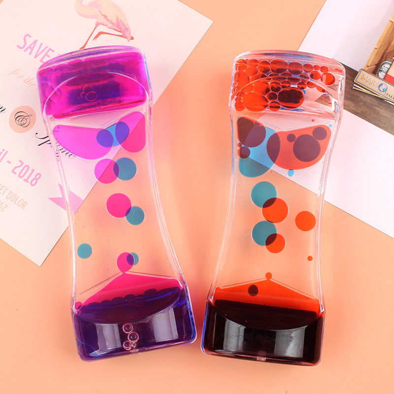 Wholesale Kg41 Two-Color Liquid Oil Leakage Oil Drops Hourglass Timer Decompression Crafts Creative Gift Decoration
