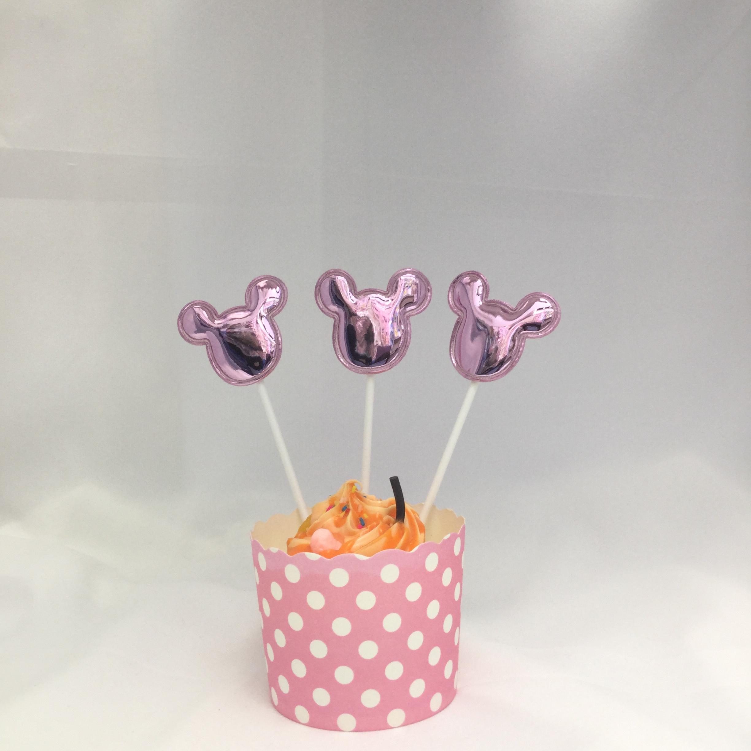 Pu birthday cake decoration plug-in card party dessert table fruit accessories fashion creative decoration 6pcs