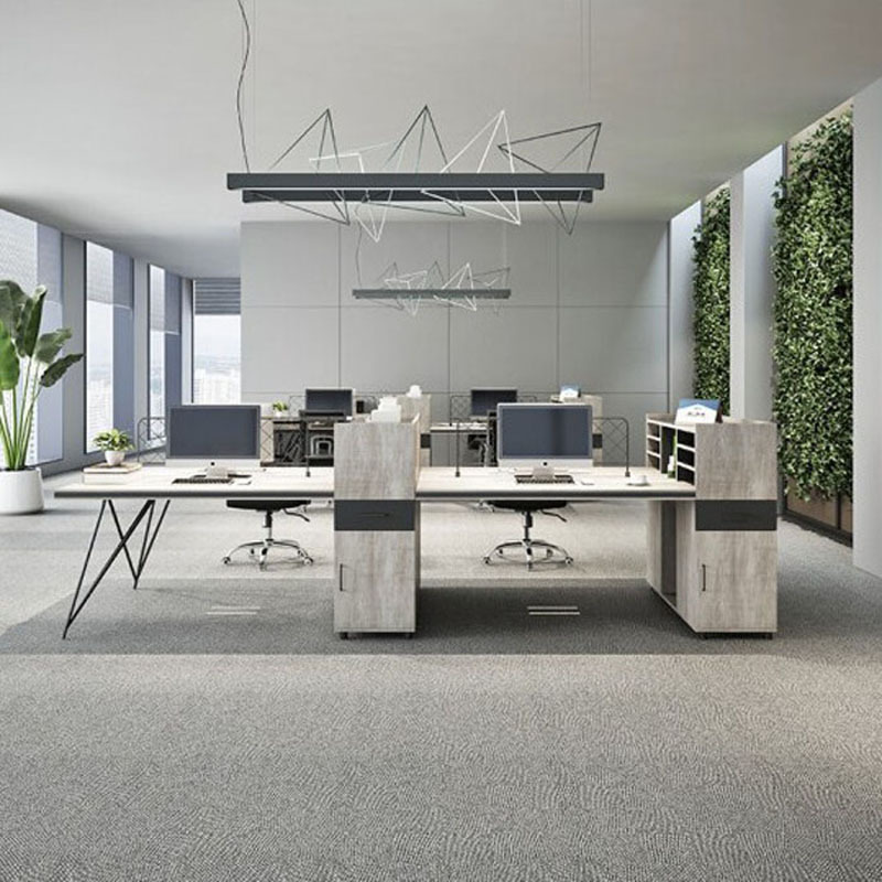 Staff Desk Four-Seat Subareas Screens Staff Table and Chair Combination Financial Card Position Industrial Style Office Furniture