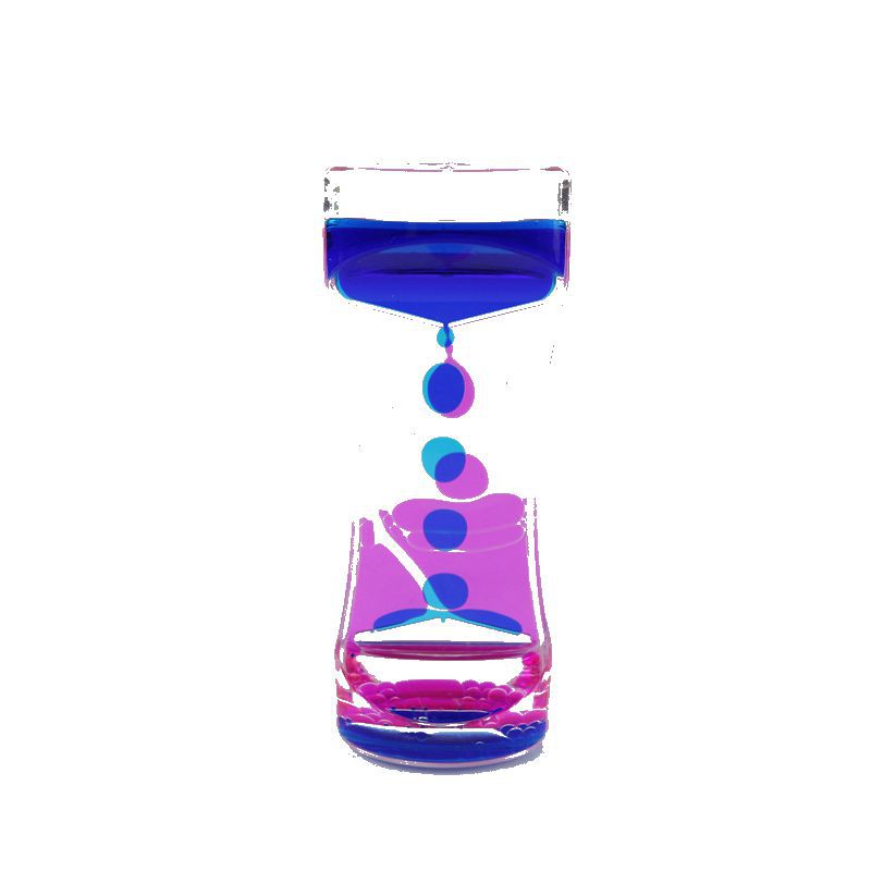 Wholesale Kg41 Two-Color Liquid Oil Leakage Oil Drops Hourglass Timer Decompression Crafts Creative Gift Decoration