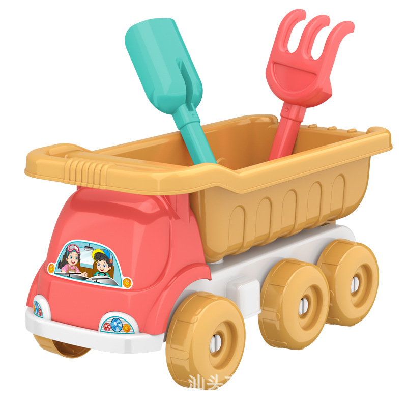 Children&#039;s Beach Toy Car Set Seaside Hourglass Shovel and Bucket Baby Sand Playing Sand Digging Tools Water Toys