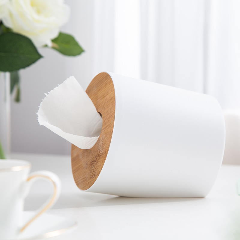 Tissue Box round Roll Paper Rectangular Rectangular Tissue Compartment Storage Box Can Stand Mobile Phone