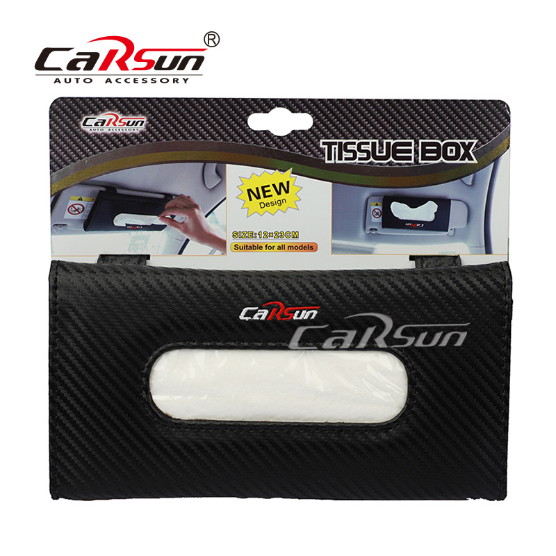 Car Supplies Tissue Box Leather PU Car Creative Hanging Tissue Box Multifunctional Car Hanging Tissue Bag
