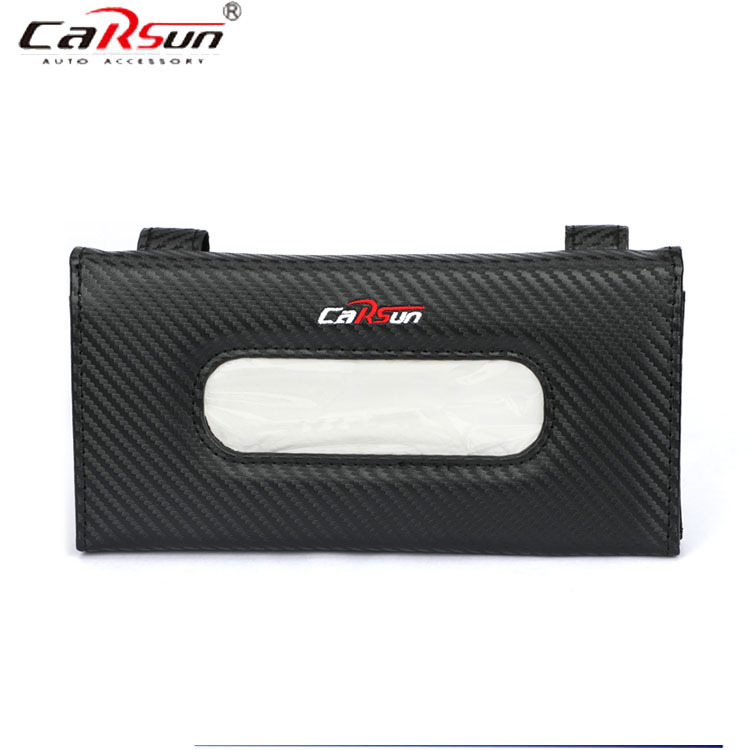 Car Supplies Tissue Box Leather PU Car Creative Hanging Tissue Box Multifunctional Car Hanging Tissue Bag