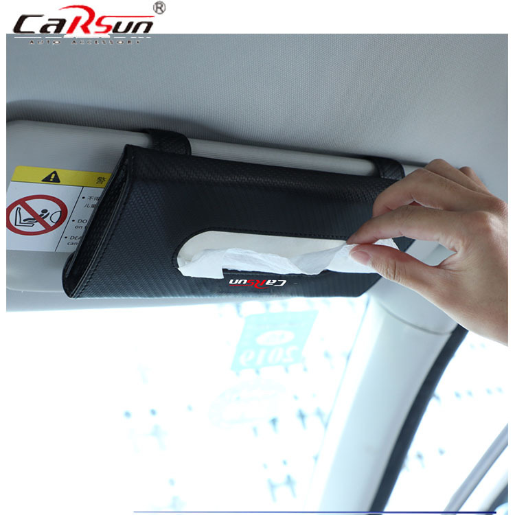 Car Supplies Tissue Box Leather PU Car Creative Hanging Tissue Box Multifunctional Car Hanging Tissue Bag