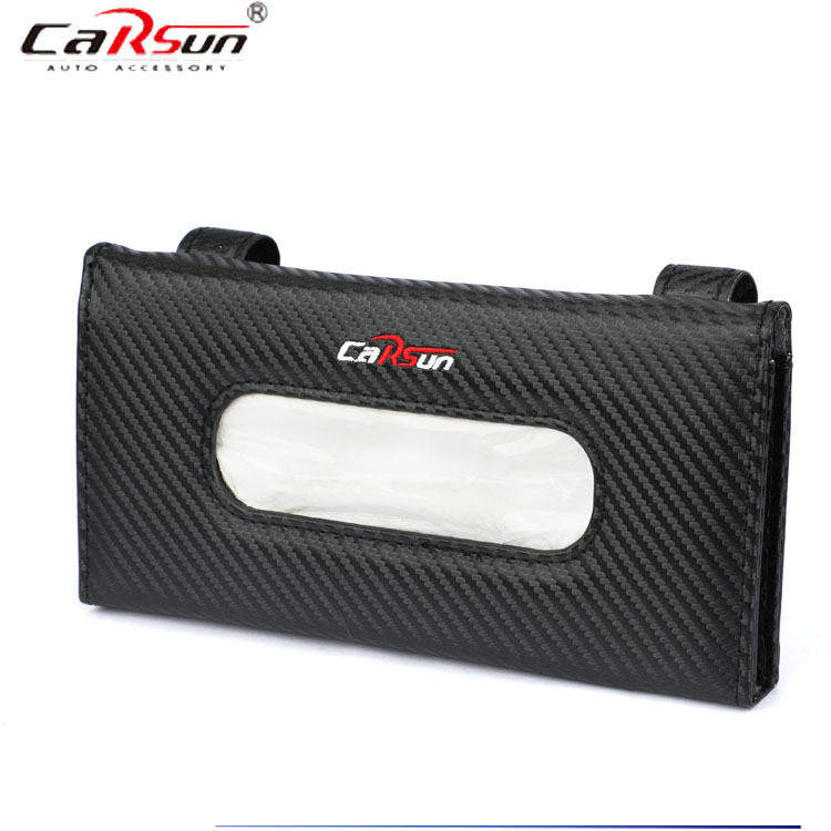 Car Supplies Tissue Box Leather PU Car Creative Hanging Tissue Box Multifunctional Car Hanging Tissue Bag