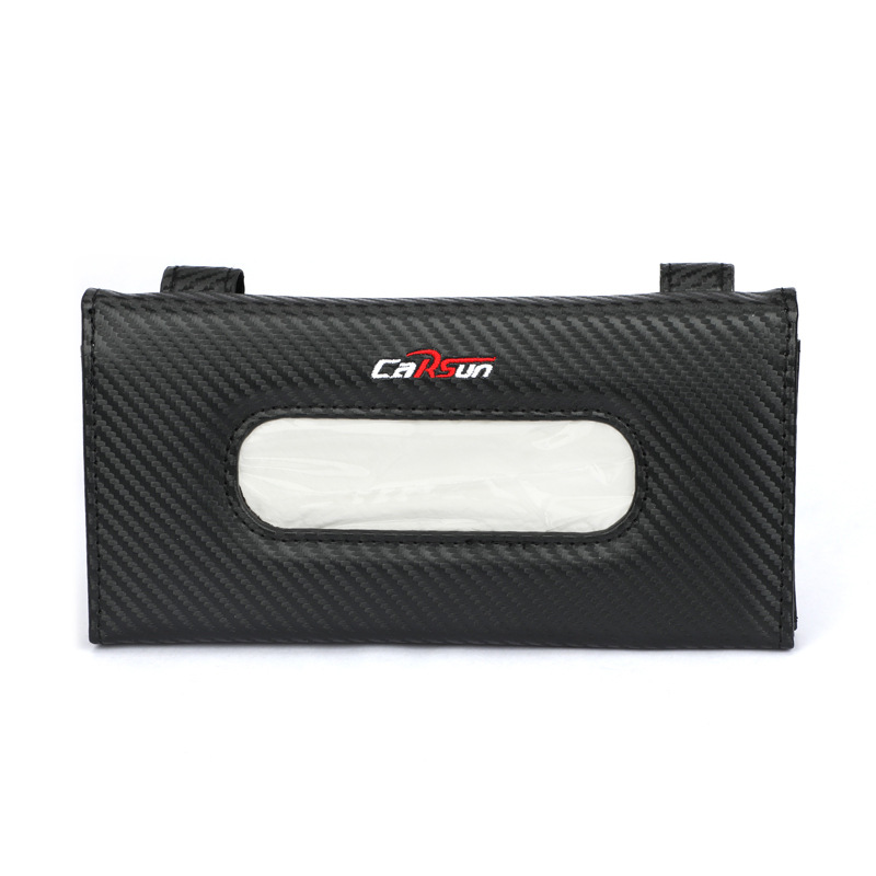 Car Supplies Tissue Box Leather PU Car Creative Hanging Tissue Box Multifunctional Car Hanging Tissue Bag