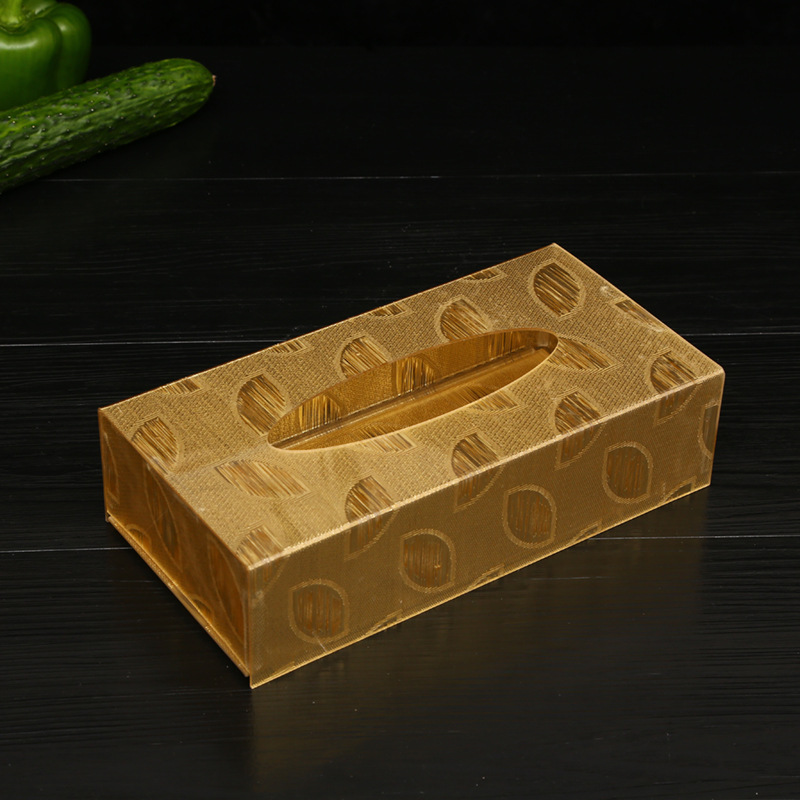 Customizable Wholesale Multi-Specification Tissue Box Restaurant Bar Paper Extraction Box Advertising Tissue Box Gold Silk Gold Leaf Tissue Box