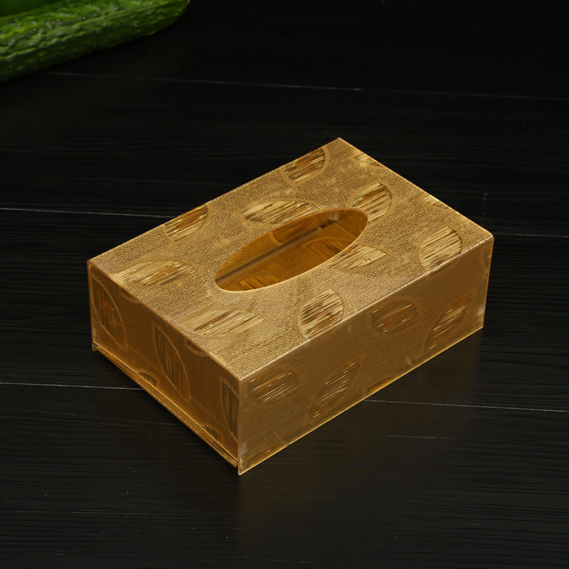 Customizable Wholesale Multi-Specification Tissue Box Restaurant Bar Paper Extraction Box Advertising Tissue Box Gold Silk Gold Leaf Tissue Box
