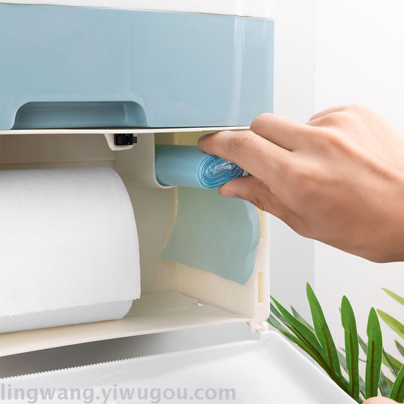 Double Drawer Tissue Box Household Punch-Free Creative Waterproof Tissue and Toilet Paper Dispenser Bathroom Storage Storage