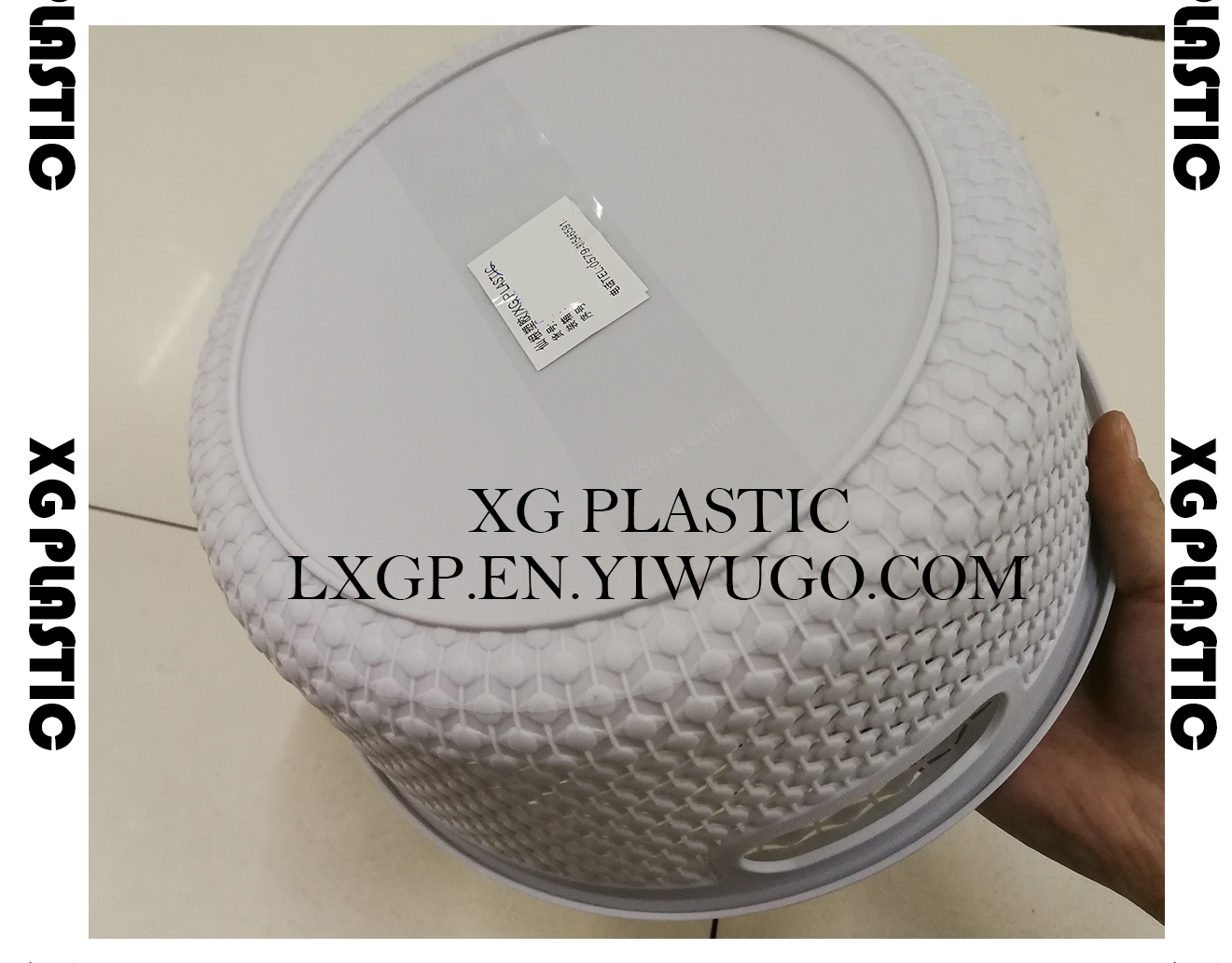 storage bin plastic round basket with cover unique hollow design PP storage organizer fashion fruits baskets 3 size box