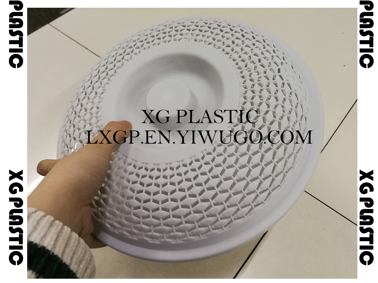 storage bin plastic round basket with cover unique hollow design PP storage organizer fashion fruits baskets 3 size box
