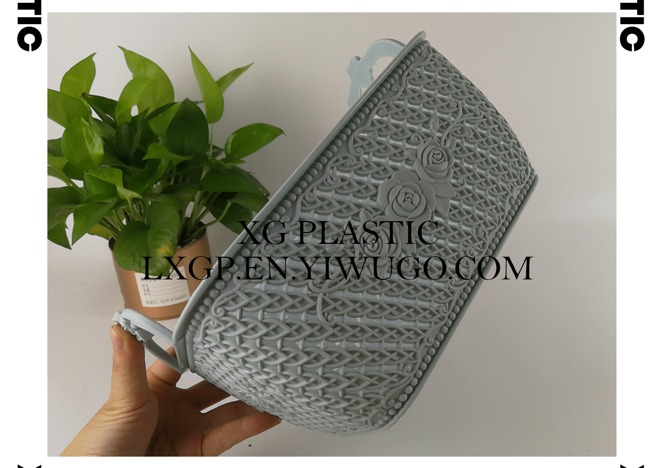 Plastic storage basket rose flower hollow design basket 2 size bathroom desktop storage basket fashion receive baskets Plastic storage basket rose flower hollow design basket 2 size bathroom desktop storage basket fashion receive baskets