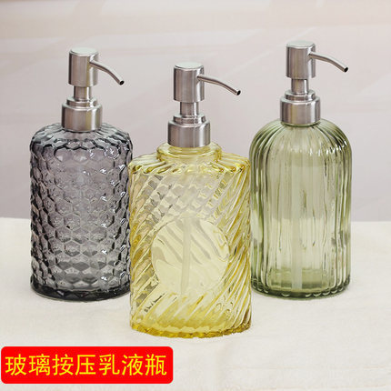 Press Glass Sannitizer Replacement Bottle Creative Subpackaging Empty Bottles Large Capacity Detergent Nordic Shower Gel Lotion Bottle