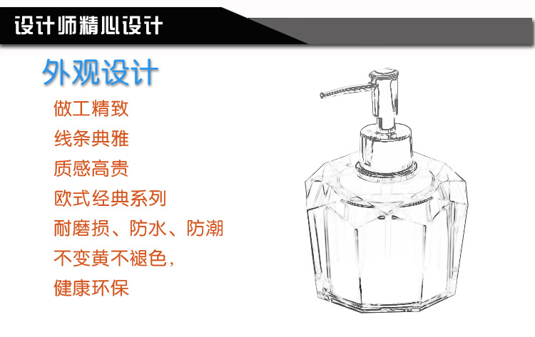 Crystal Sannitizer Replacement Bottle Lotion Bottle Bathroom Household Daily Necessities Lotion Bottle Shower Gel Glass Pump Bottle