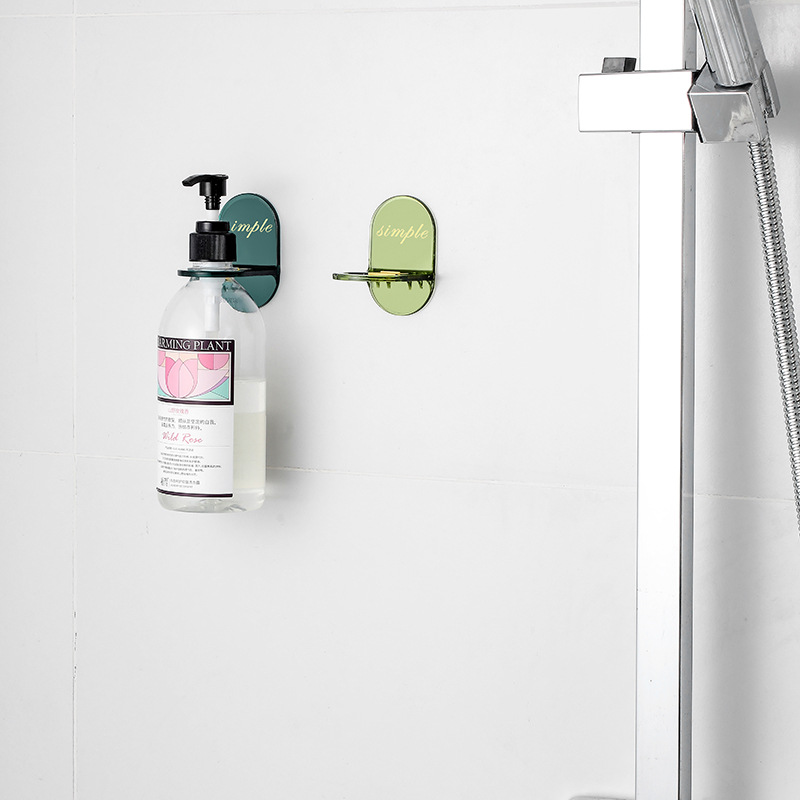 Tiktok Same Bathroom Punch-Free Shower Gel Rack Shampoo Wall Storage Rack Light Luxury Shower Gel Bracket