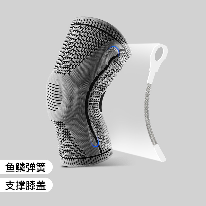 Outdoor Sports Summer Pressurized Silicone Spring Breathable Knee Pad Mountaineering Running Basketball Cycling Knitted Knee Cover