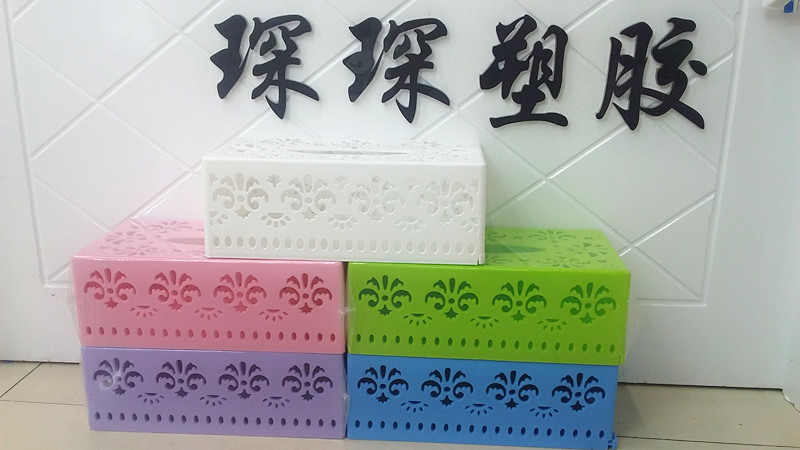Plastic Creative Hollow Tissue Box Rectangular Desktop Tissue Box Colorful Toilet Paper Holder 088