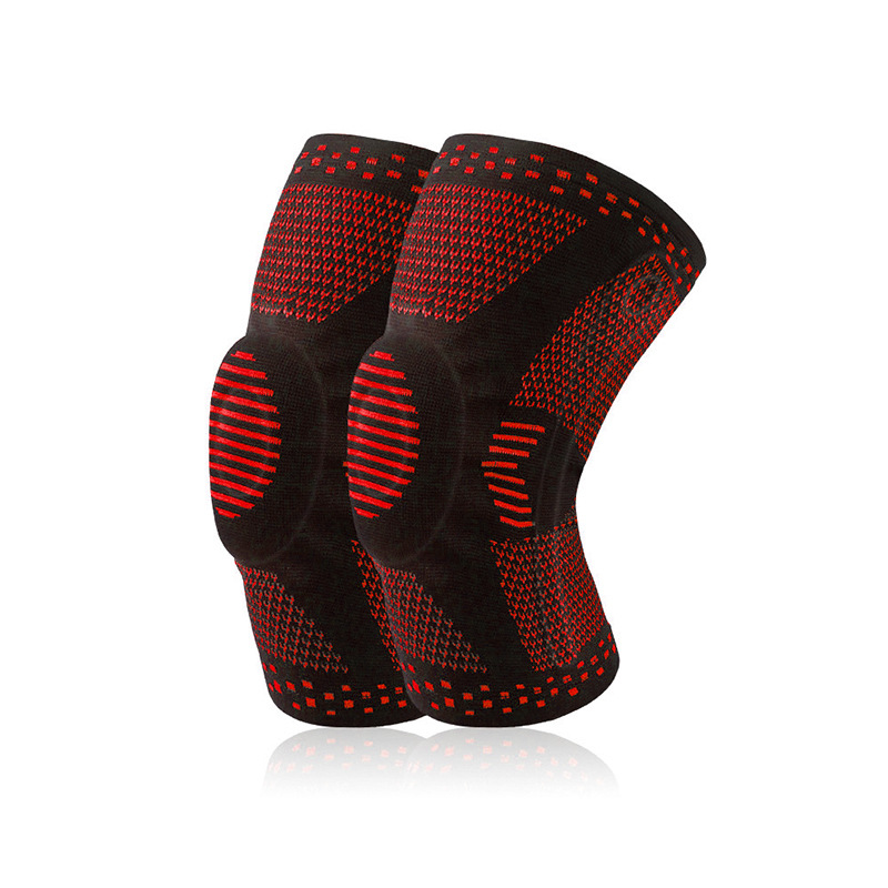 Sports Cross-Border Silicone Spring Support Knee Pad Basketball Suit Shock-Absorbing Knitted Knee Pads Outdoor Sporting Goods Protective Gear