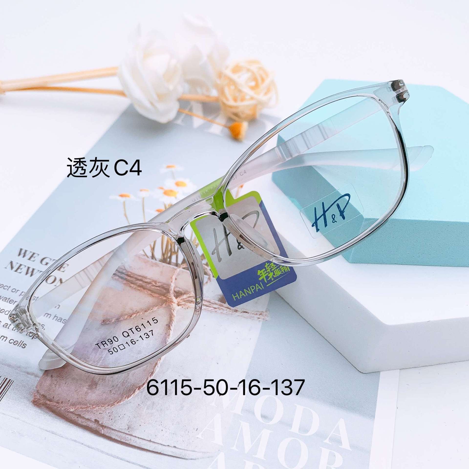 TR Transparent Children's Glasses Frame Silicone Nose Pad Primary School Student Eye Protection Youth Myopia Glasses Frame Men's Ultra Light Korean Style