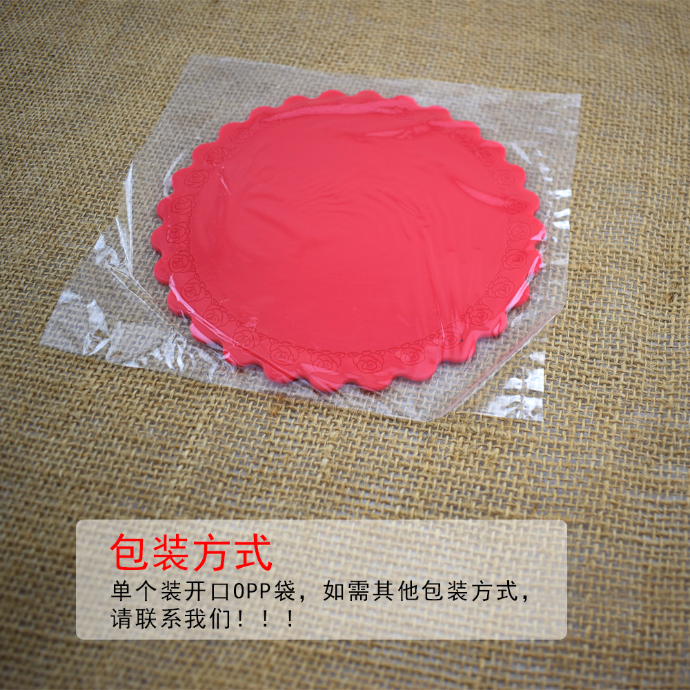 Rose Lace round Silicone Thermal Insulation Pad Coaster Anti-Scald and Anti-Slip Mat Casserole Tray Pot Bowl Coaster Dining Table Cushion