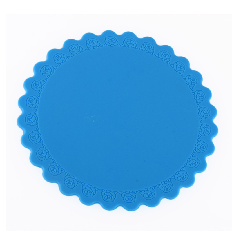 Rose Lace round Silicone Thermal Insulation Pad Coaster Anti-Scald and Anti-Slip Mat Casserole Tray Pot Bowl Coaster Dining Table Cushion