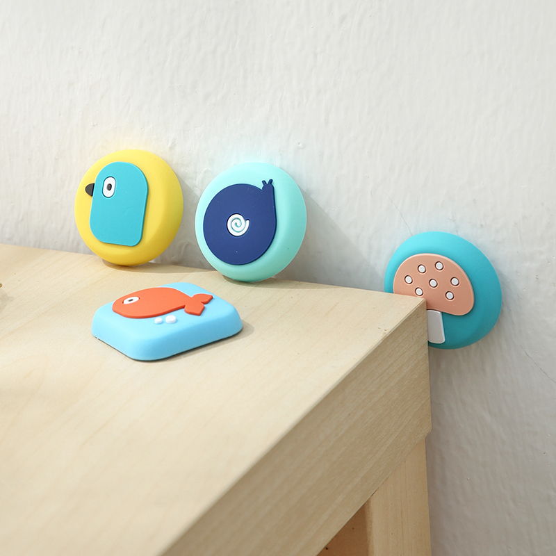 Cartoon Creative Door Handle Crash Pad Wall Stickers behind the Door Refrigerator Bump Stickers Household Silent Thickening Silicone Screen Protector