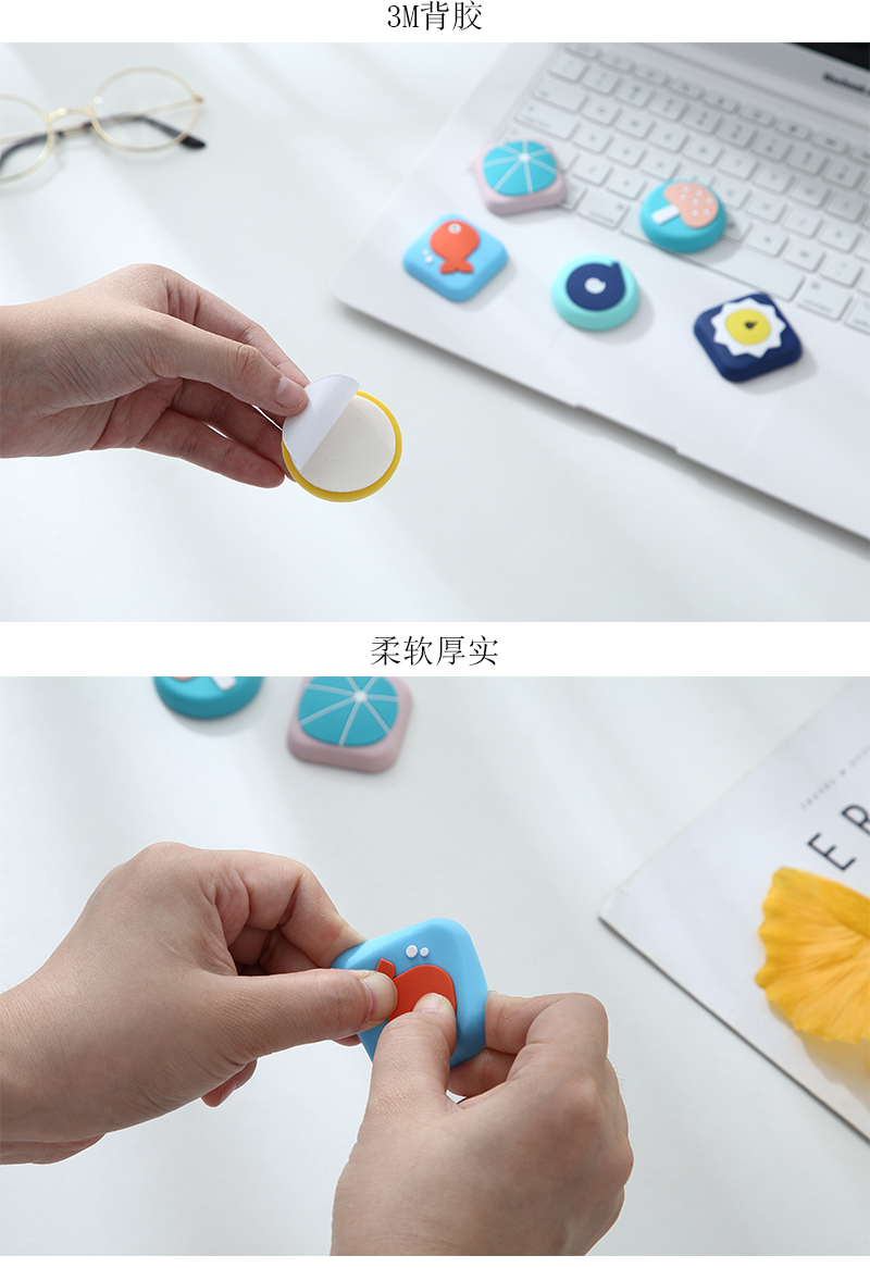 Cartoon Creative Door Handle Crash Pad Wall Stickers behind the Door Refrigerator Bump Stickers Household Silent Thickening Silicone Screen Protector