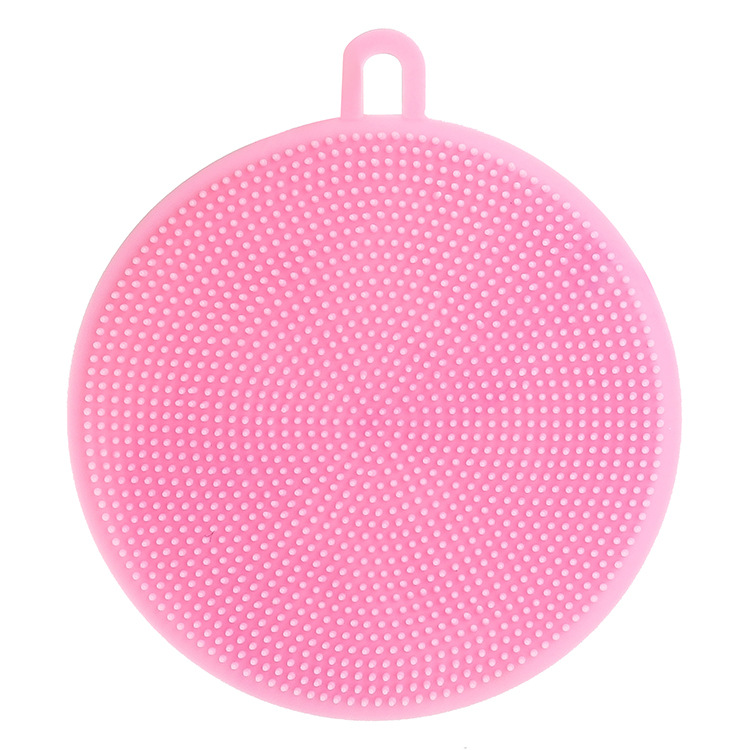 Creative round Silicone Dish Towel Kitchen Decontamination Cleaning Brush Heat Insulation Silica Gel Pad Oil-Free Rag Dishcloth