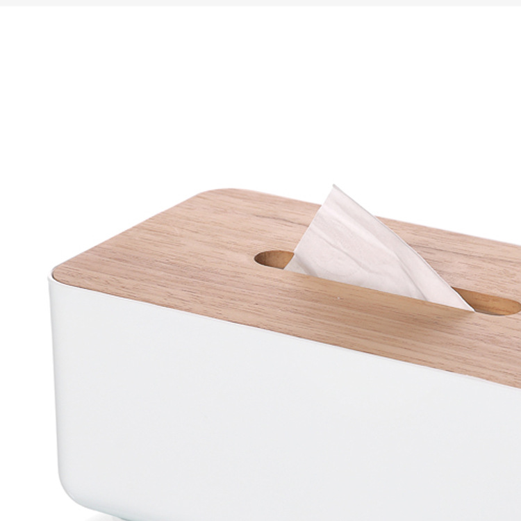 Simple Bamboo Wooden Tissue Box Creative European-Style Craft Solid Wood Tissue Drawing Paper Box Desktop Small Cardboard Storage Box